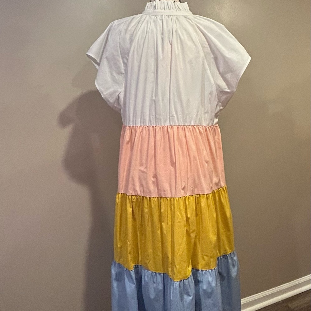CROSBY by Mollie Burch Cap Sleeve Color Block Watts Midi Dress - Picture 9 of 9